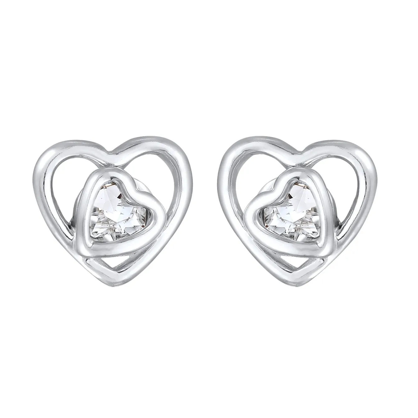 Elli "Ohrstecker Herz | Kristall (Weiß)< Symbol-schmuck|Herz-schmuck