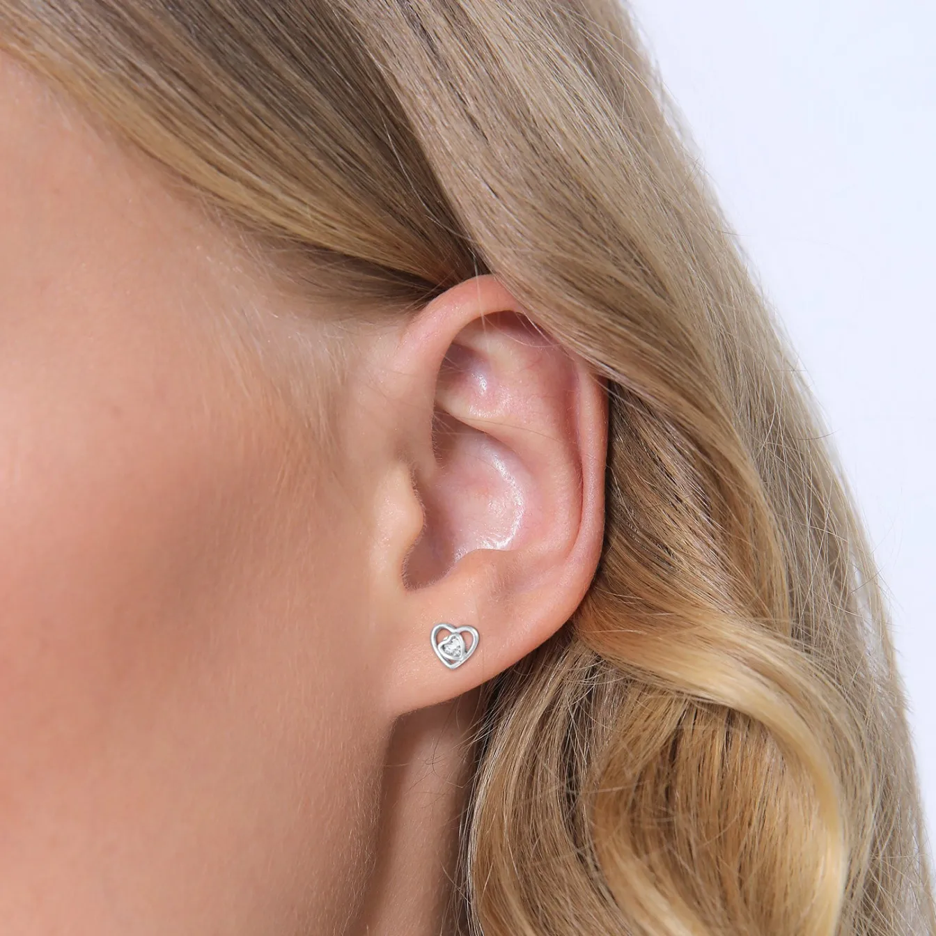 Elli "Ohrstecker Herz | Kristall (Weiß)< Symbol-schmuck|Herz-schmuck