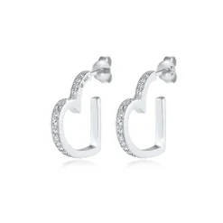 Elli "Ohrstecker Herz | Kristall ( Weiß )< Symbol-schmuck|Herz-schmuck