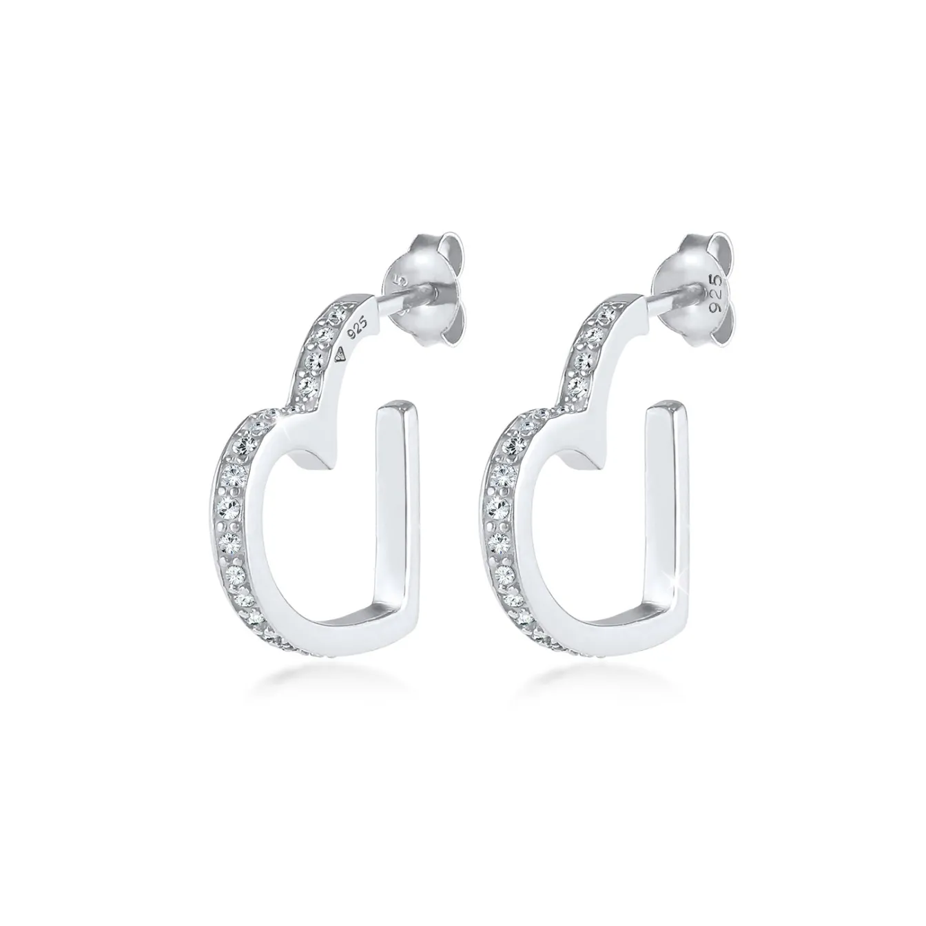 Elli "Ohrstecker Herz | Kristall ( Weiß )< Symbol-schmuck|Herz-schmuck