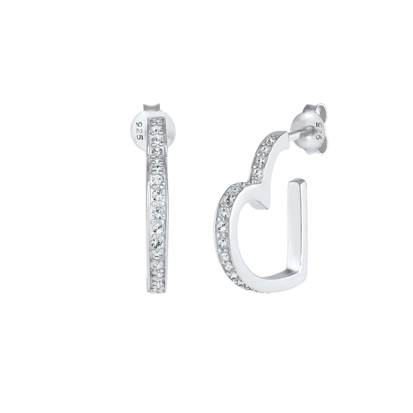 Elli "Ohrstecker Herz | Kristall ( Weiß )< Symbol-schmuck|Herz-schmuck