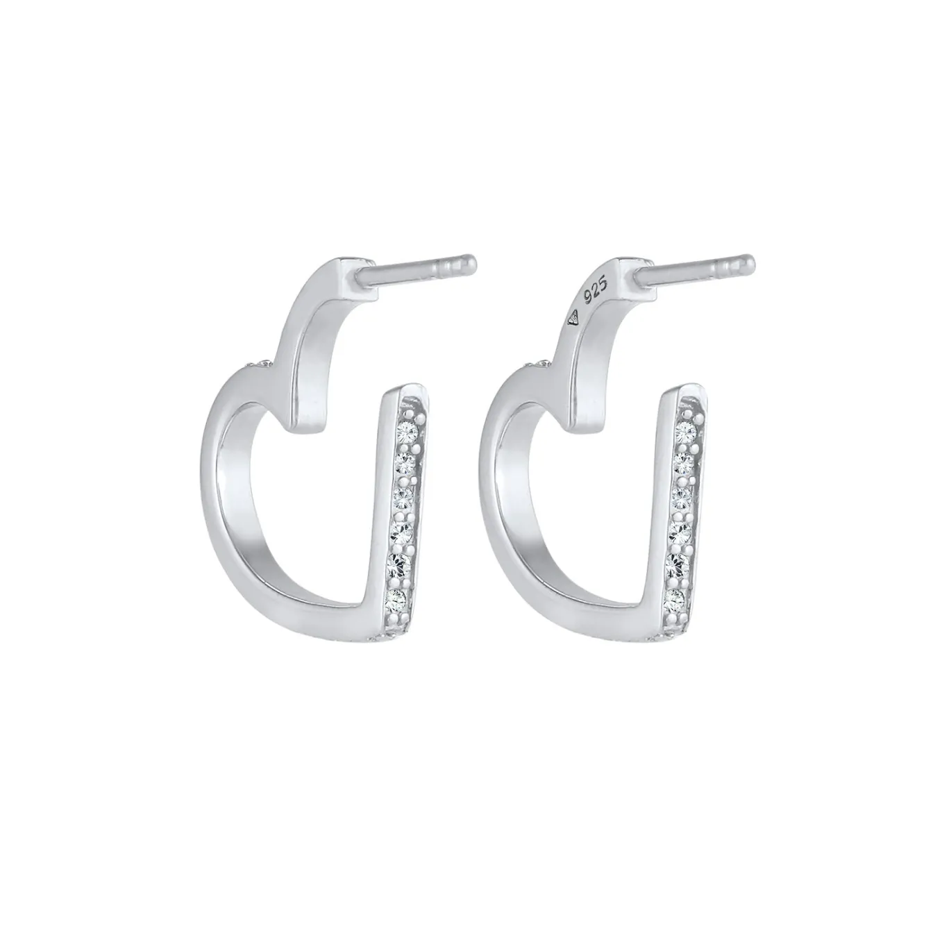 Elli "Ohrstecker Herz | Kristall ( Weiß )< Symbol-schmuck|Herz-schmuck