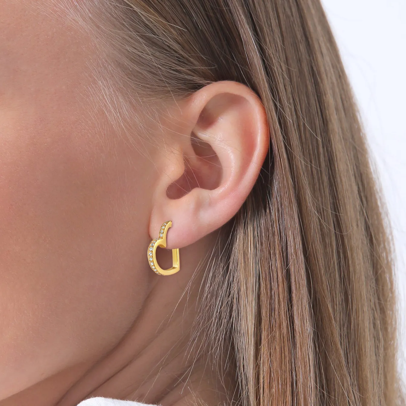 Elli "Ohrstecker Herz | Kristall ( Weiß )< Symbol-schmuck|Herz-schmuck