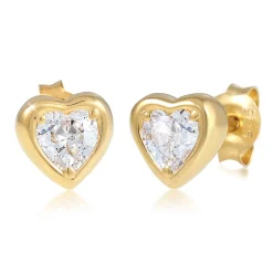 Elli "Ohrstecker Herz | Zirkonia ( Weiß )< Symbol-schmuck|Herz-schmuck