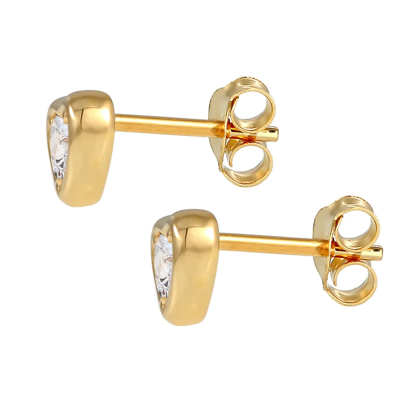 Elli "Ohrstecker Herz | Zirkonia ( Weiß )< Symbol-schmuck|Herz-schmuck