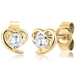 Elli "Ohrstecker Herz | Zirkonia ( Weiß )< Symbol-schmuck|Herz-schmuck