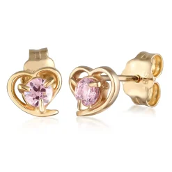 Elli "Ohrstecker Herz | Zirkonia ( Weiß )< Symbol-schmuck|Herz-schmuck