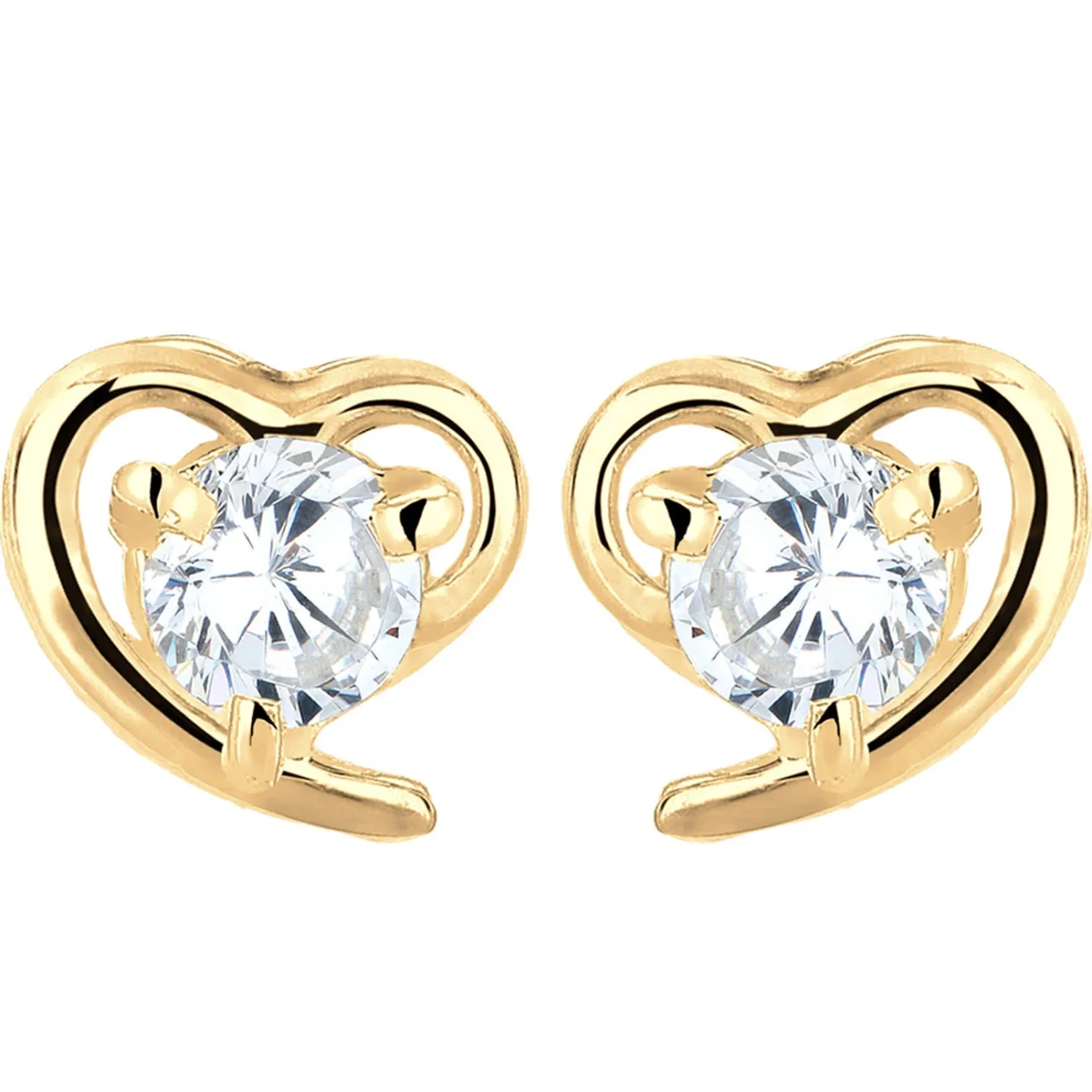 Elli "Ohrstecker Herz | Zirkonia ( Weiß )< Symbol-schmuck|Herz-schmuck