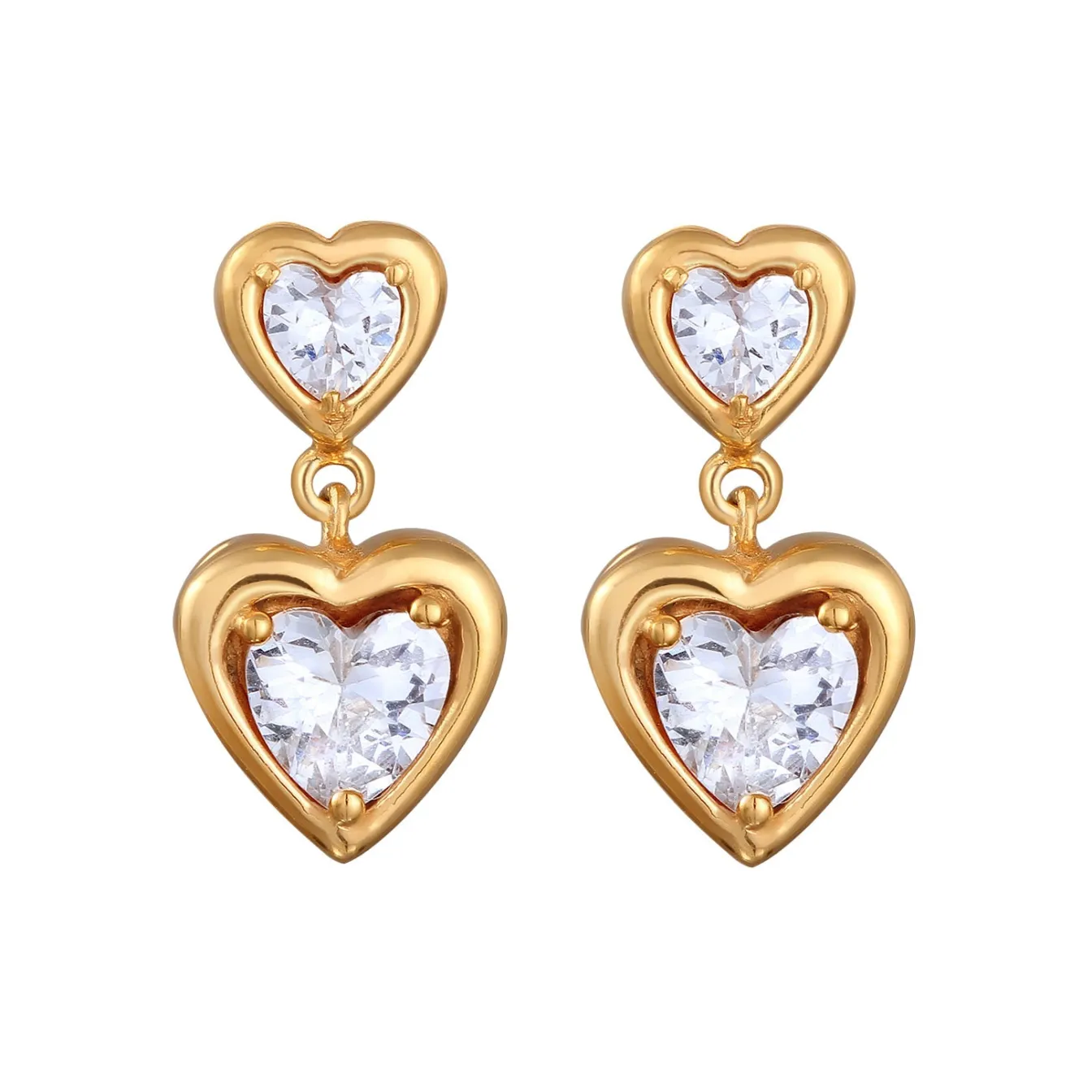 Elli "Ohrstecker Herz | Zirkonia (Weiß)< Symbol-schmuck|Herz-schmuck
