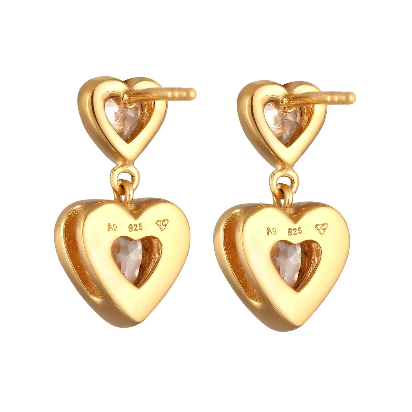 Elli "Ohrstecker Herz | Zirkonia (Weiß)< Symbol-schmuck|Herz-schmuck