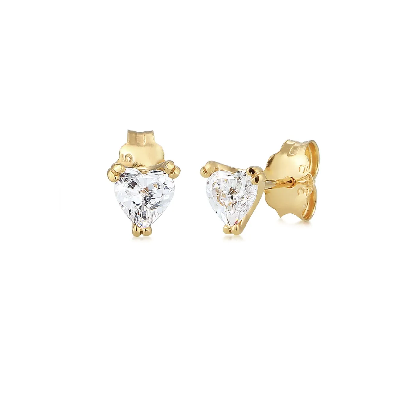 Elli "Ohrstecker Herz | Zirkonia ( Weiß )< Symbol-schmuck|Herz-schmuck