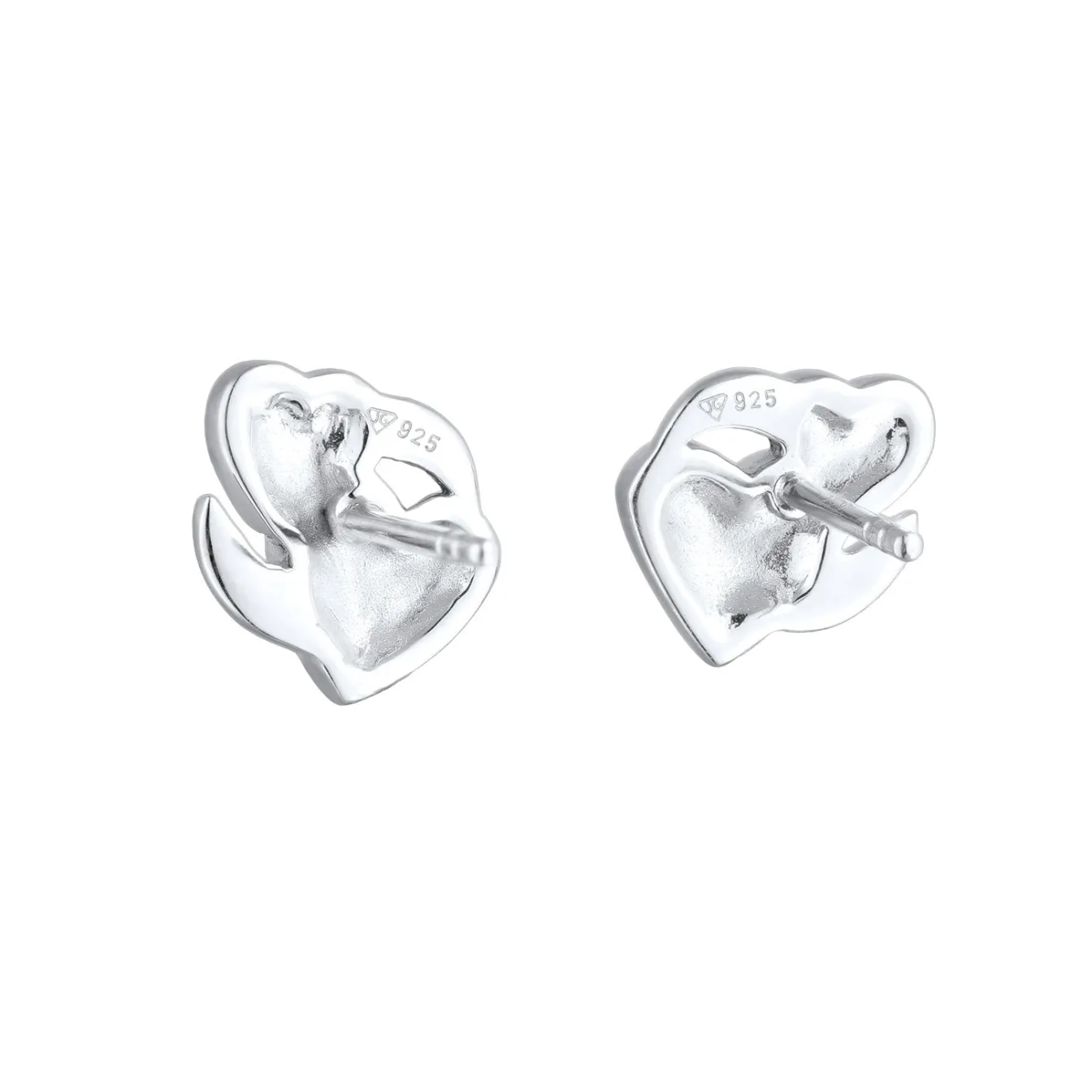 Elli "Ohrstecker Herzen Emoji | Emaille (Pink)< Vergoldet|Symbol-schmuck