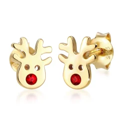 Elli "Ohrstecker Hirsch | Kristall ( Rot )<Kinder Kinderschmuck