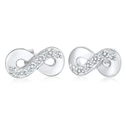 Elli "Ohrstecker Infinity | Diamant (Weiß, 0.15 ct.)< Symbol-schmuck|Herz-schmuck
