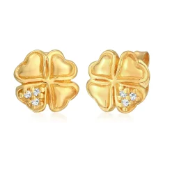 Elli "Ohrstecker Kleeblatt | Diamant (Weiß, 0.03 ct.)< Symbol-schmuck|Letzte Chance