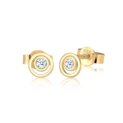 Elli "Ohrstecker Kreis | Diamant ( Weiß, 0,06 ct )< Ohrringe|Echtgold