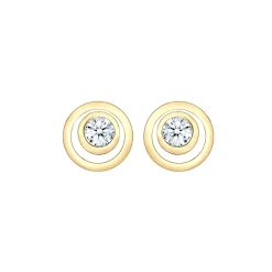 Elli "Ohrstecker Kreis | Diamant ( Weiß, 0,06 ct )< Ohrringe|Echtgold