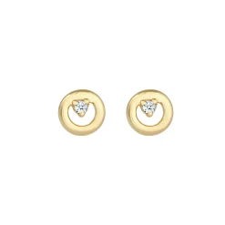 Elli "Ohrstecker Kreis | Diamant ( Weiß, 0,03 ct )< Ohrringe|Echtgold