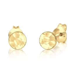 Elli "Ohrstecker Kreis Gehämmert< Roségold|Ohrringe