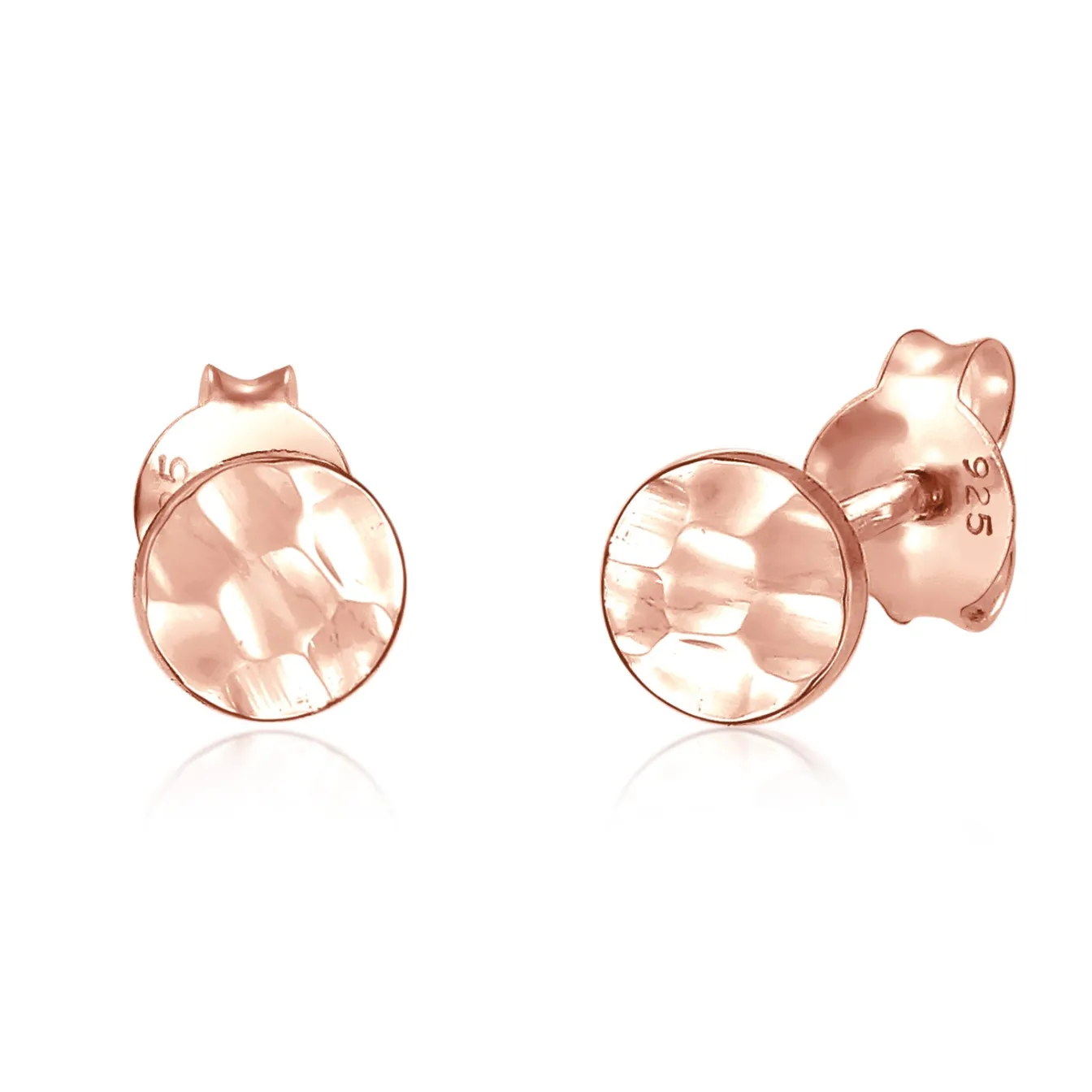 Elli "Ohrstecker Kreis Gehämmert< Roségold|Ohrringe