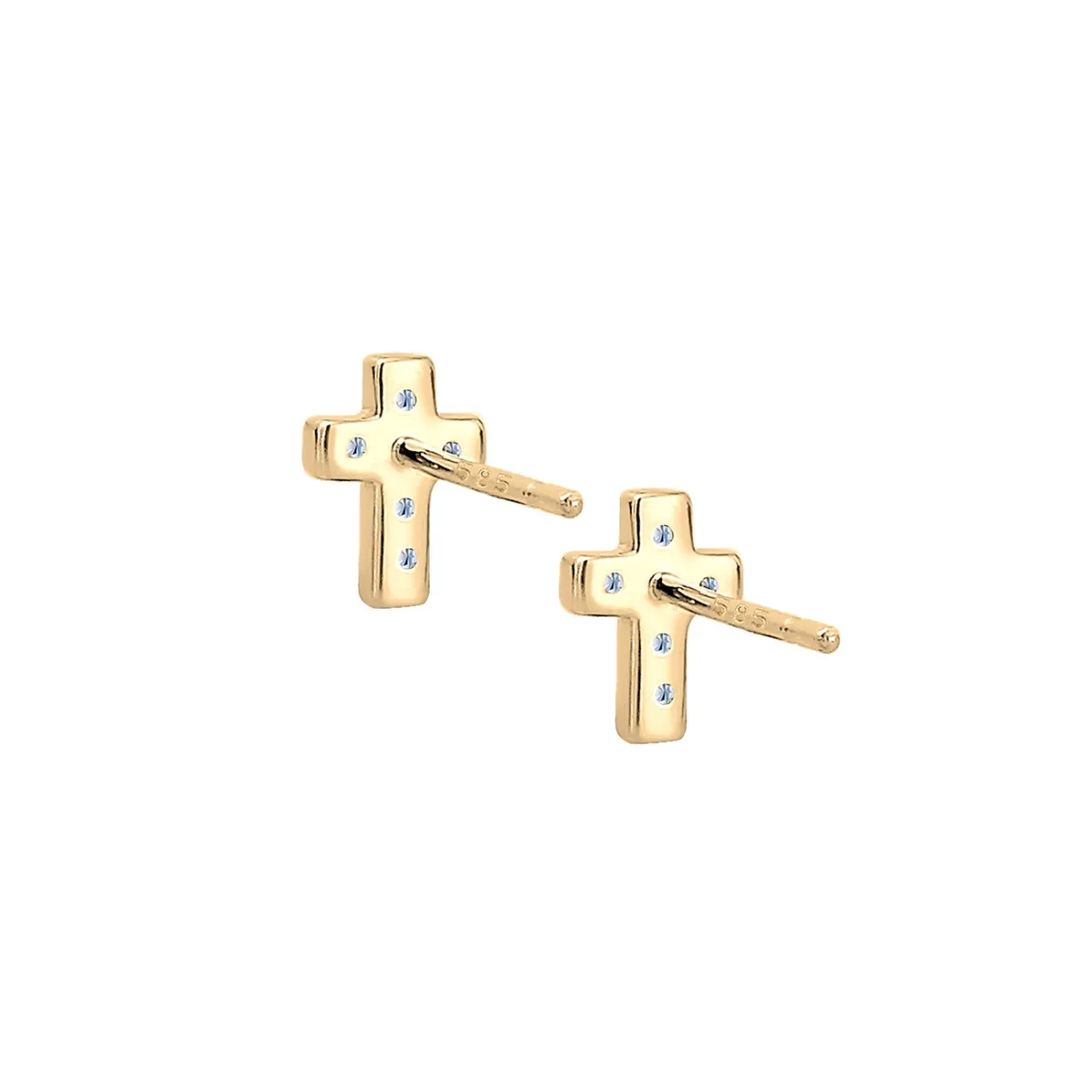 Elli "Ohrstecker Kreuz | Diamant ( Weiß, 0,06 ct )< Symbol-schmuck|Ohrringe