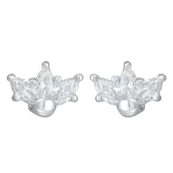 Elli "Ohrstecker Krone | Zirkonia (Weiß)< Symbol-schmuck|Ohrringe