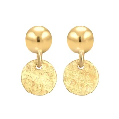 Elli "Ohrstecker Kugel Plättchen Antique< Ohrringe|Echtgold