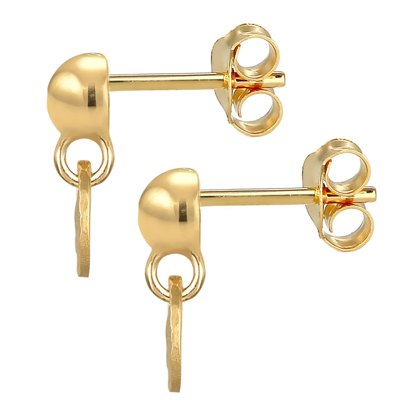 Elli "Ohrstecker Kugel Plättchen Antique< Ohrringe|Echtgold