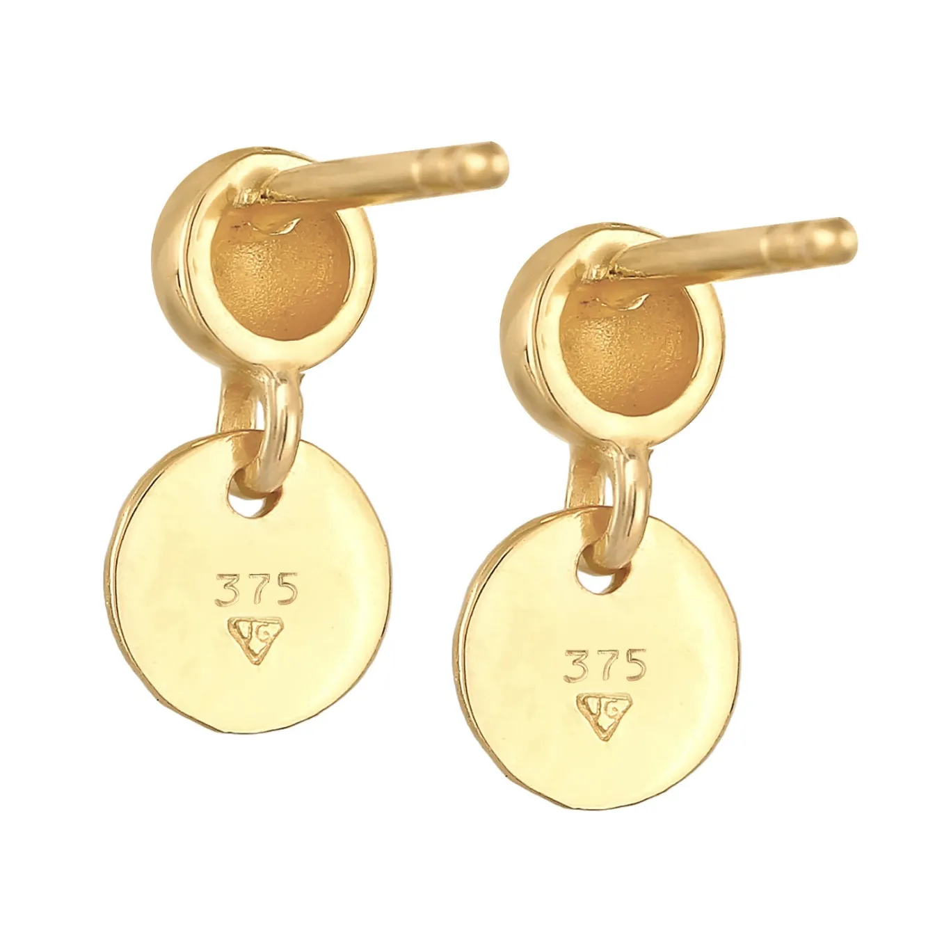 Elli "Ohrstecker Kugel Plättchen Antique< Ohrringe|Echtgold