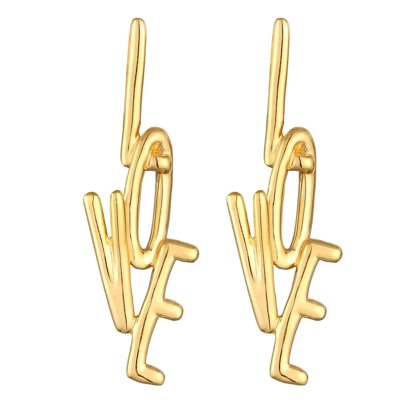 Elli "Ohrstecker Love< Vergoldet|Personalisierter Schmuck