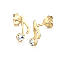Elli "Ohrstecker Note | Kristall (Weiß)< Symbol-schmuck|Ohrringe