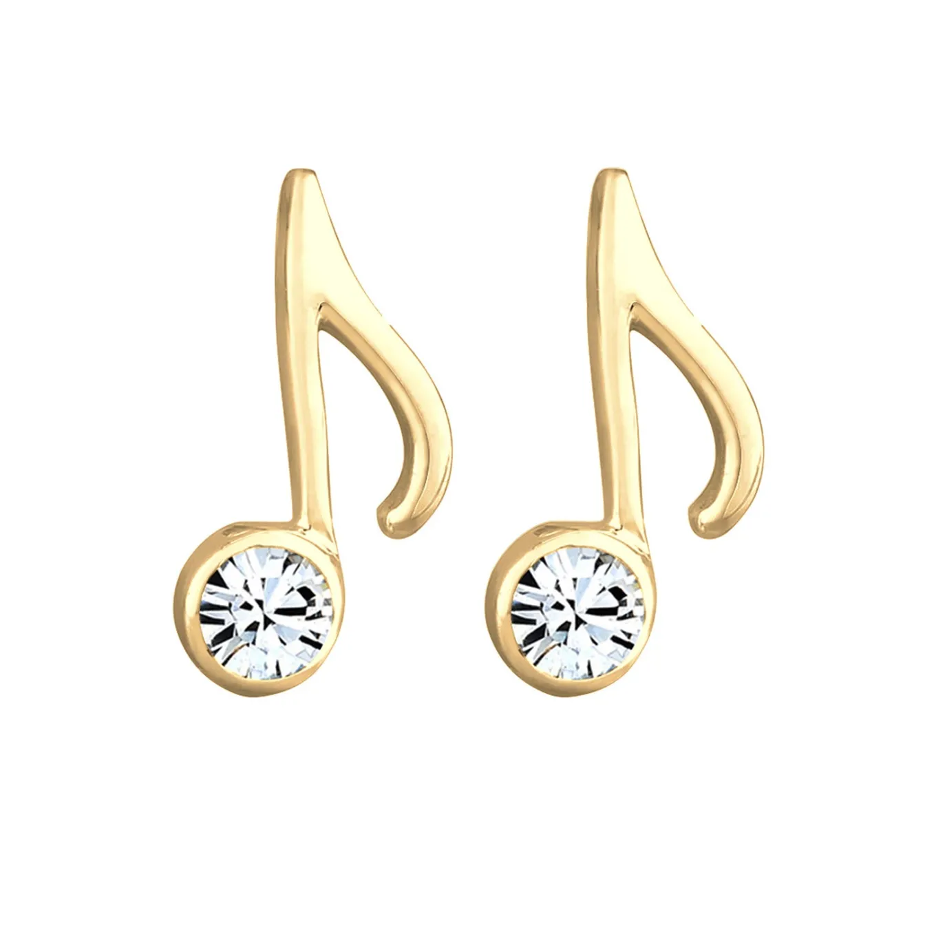 Elli "Ohrstecker Note | Kristall (Weiß)< Symbol-schmuck|Ohrringe