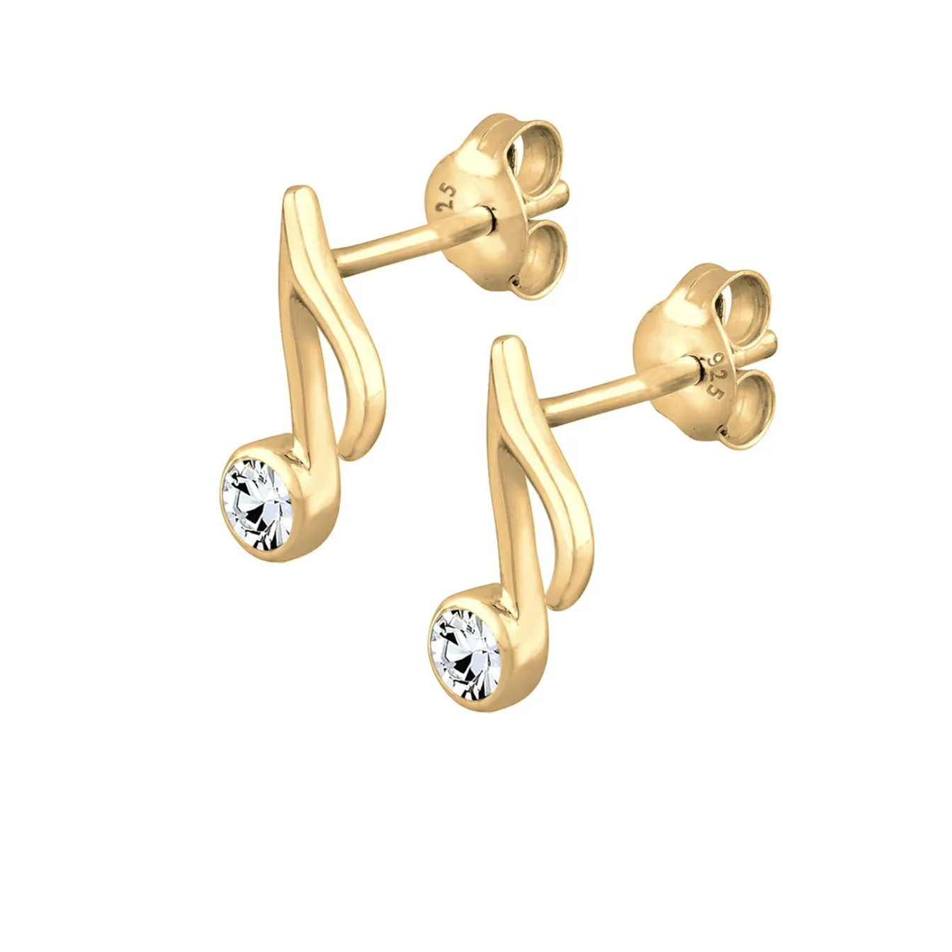 Elli "Ohrstecker Note | Kristall (Weiß)< Symbol-schmuck|Ohrringe