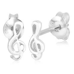 Elli "Ohrstecker Notenschlüssel< Vergoldet|Symbol-schmuck