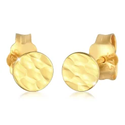 Elli "Ohrstecker Plättchen gehämmert< Ohrringe|Echtgold