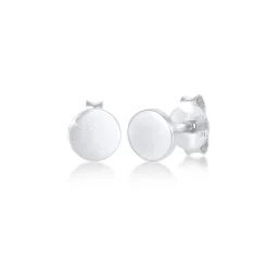 Elli "Ohrstecker Plättchen Matt< Ohrringe|Silber
