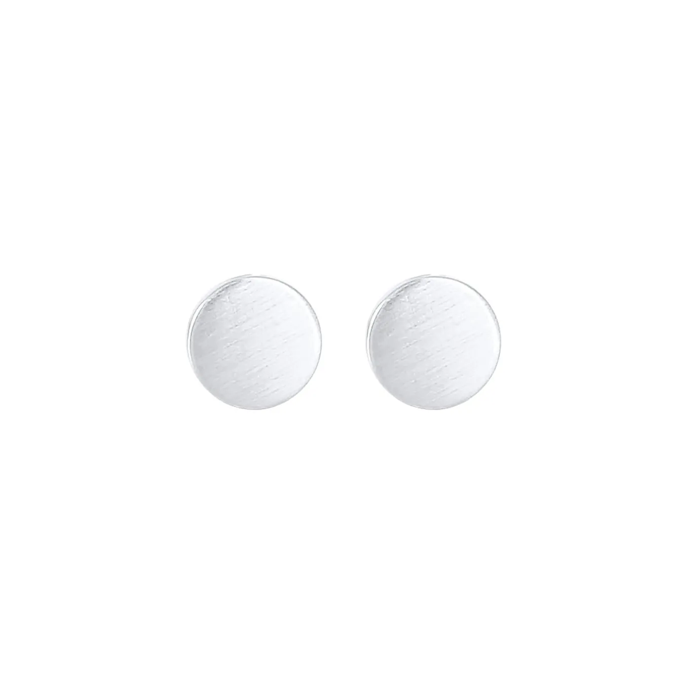 Elli "Ohrstecker Plättchen Matt< Ohrringe|Silber