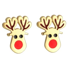 Elli "Ohrstecker Rentier Weihanchten | Emaille<Kinder Kinderschmuck