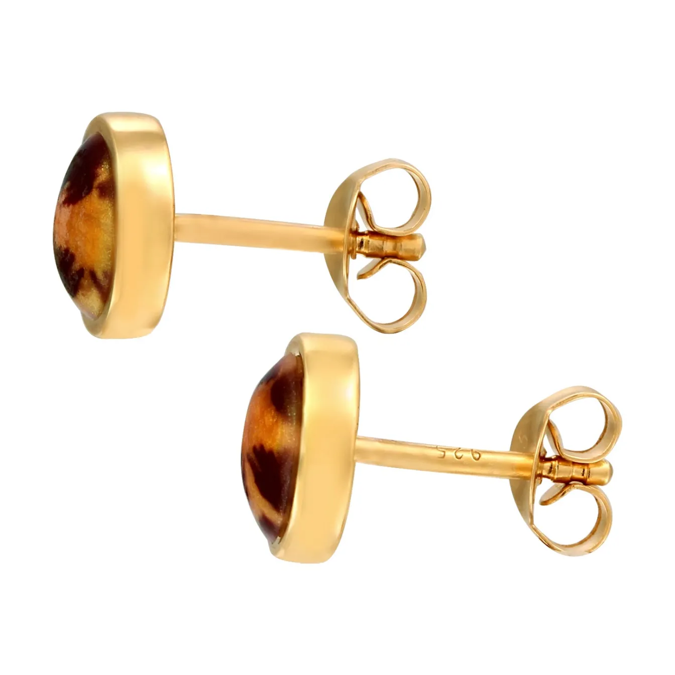 Elli "Ohrstecker Rund | Emaille (Leo)< Vergoldet|Ohrringe