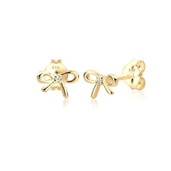 Elli "Ohrstecker Schleife | Diamant ( , 0,01 ct )< Symbol-schmuck|Ohrringe