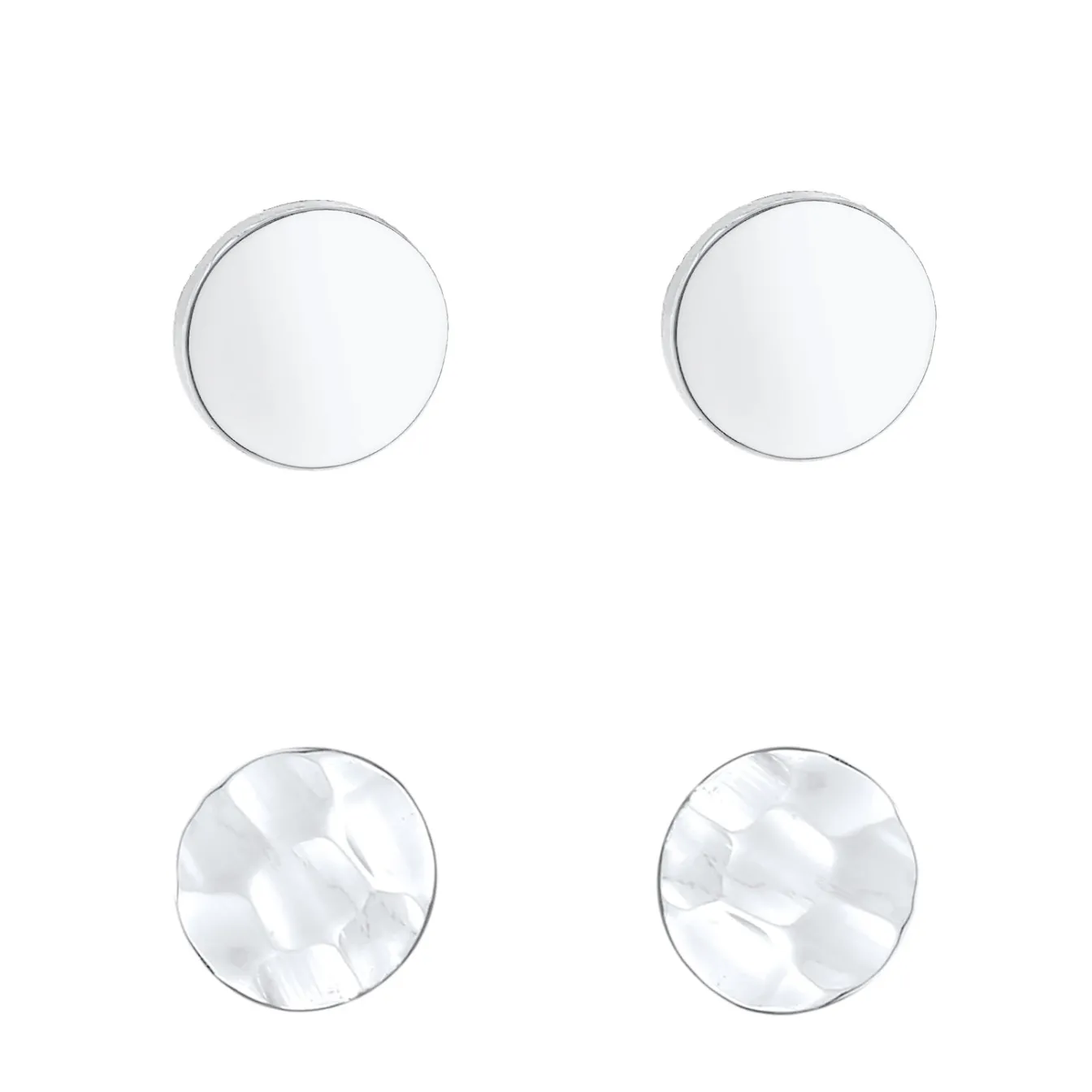 Elli "Ohrstecker Set Gehämmert & Glänzend< Roségold|Ohrringe