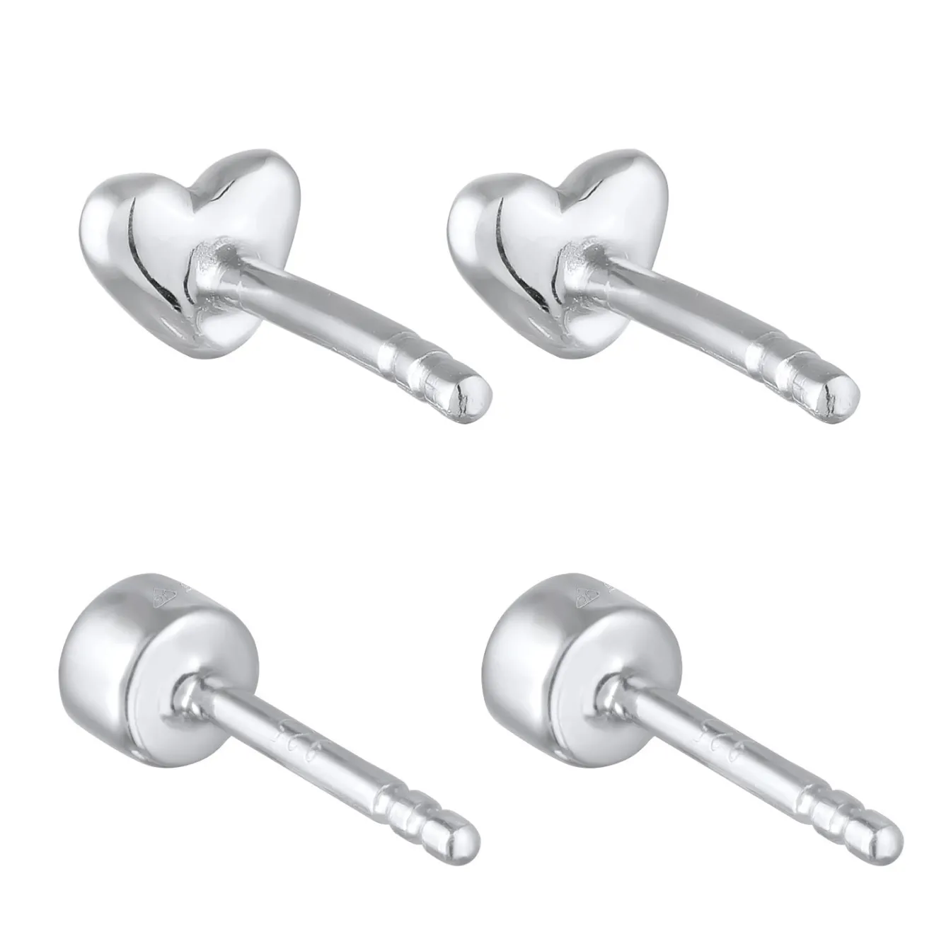 Elli "Ohrstecker Set Herz | Kristall (Weiß)< Vergoldet|Symbol-schmuck