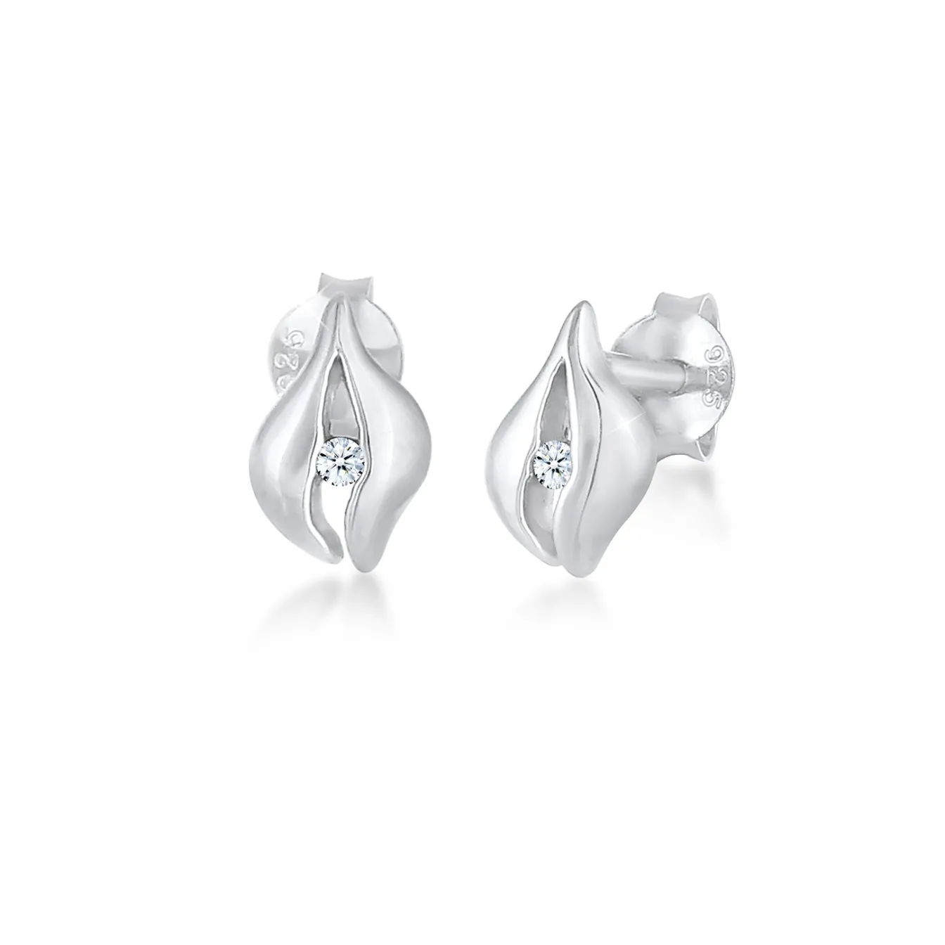 Elli "Ohrstecker Tropfen | Diamant ( Weiß, 0,03 ct )< Ohrringe|Vergoldet