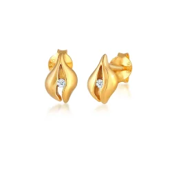 Elli "Ohrstecker Tropfen | Diamant ( Weiß, 0,03 ct )< Ohrringe|Vergoldet
