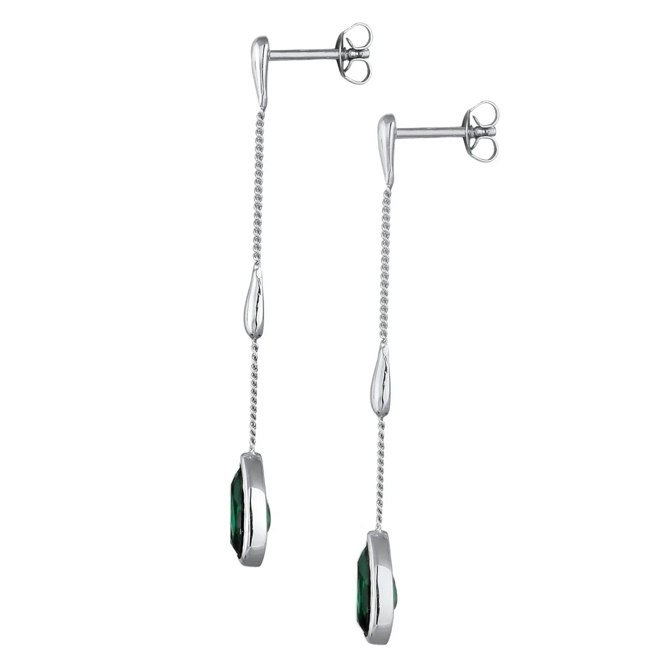 Elli "Ohrstecker Tropfen | Quarz (Grün)< Vergoldet|Ohrringe