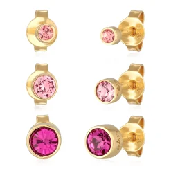 Elli "Ohrsteckerset Basic | Kristallen (Rosa)< Ohrringe|Silber