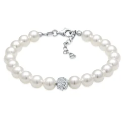 Elli "Perlen -Armband Kugel | Kristall ( Weiß )< Perlen|Armbänder