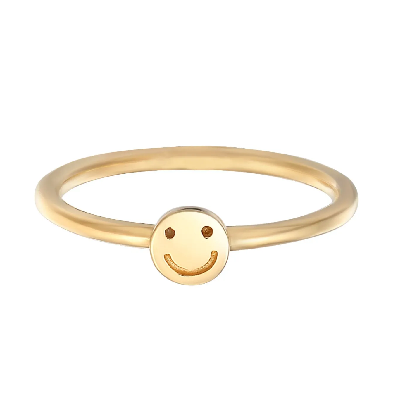Elli "Pinky Ring mit Smiling Face< Ringe|Vergoldet