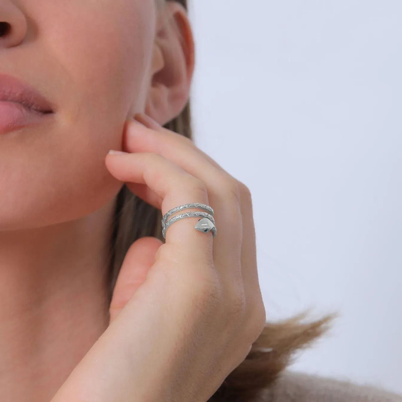 Elli "Pinky Ring Schlange | Kristall (Grün)< Ringe|Vergoldet