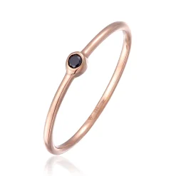 Elli "Ring | Diamant ( Schwarz, 0,03 ct )< Roségold|Letzte Chance